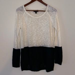 Black and white knit sweater